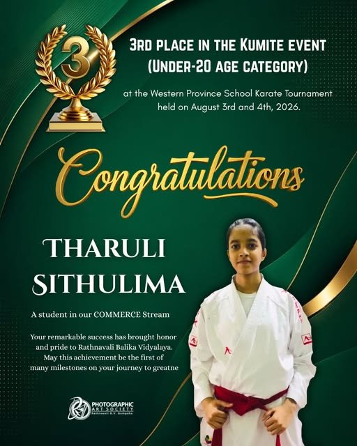 Heartiest congratulations to Taruli Sithulima, for securing Third Place in the Under-20 Kumite event at the Western Province Schools Karate Championship 2026.